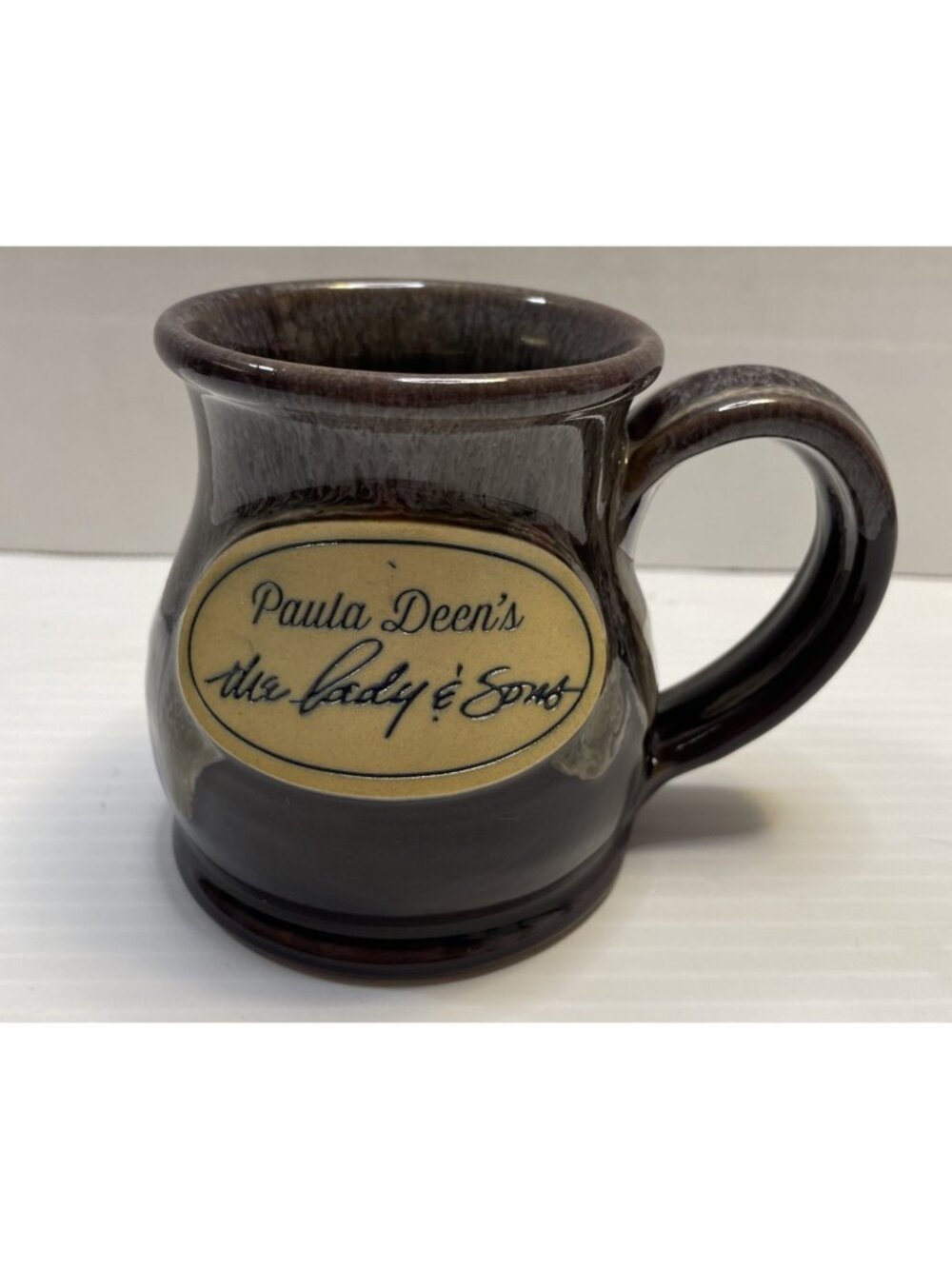 Deneen Pottery Mug Advertising Paula Deen’s The Lady & Sons Blue Black 2022 NEW